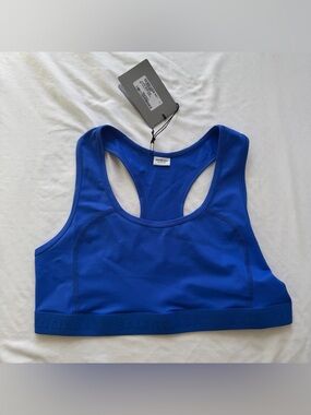 NEW NWT Balenciaga Activewear Sports Bra Logo L Large Blue Racerback athleisure